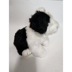 TY Beanie Buddy "Poofie" Black & White Sheep Dog 2002 Missing Bow